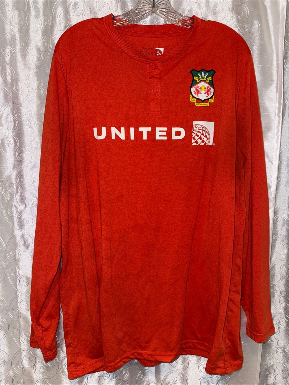 Wrexham AFC United Polaris Long-Sleeve Red Shirt Men’s Size XL 🔥 G6